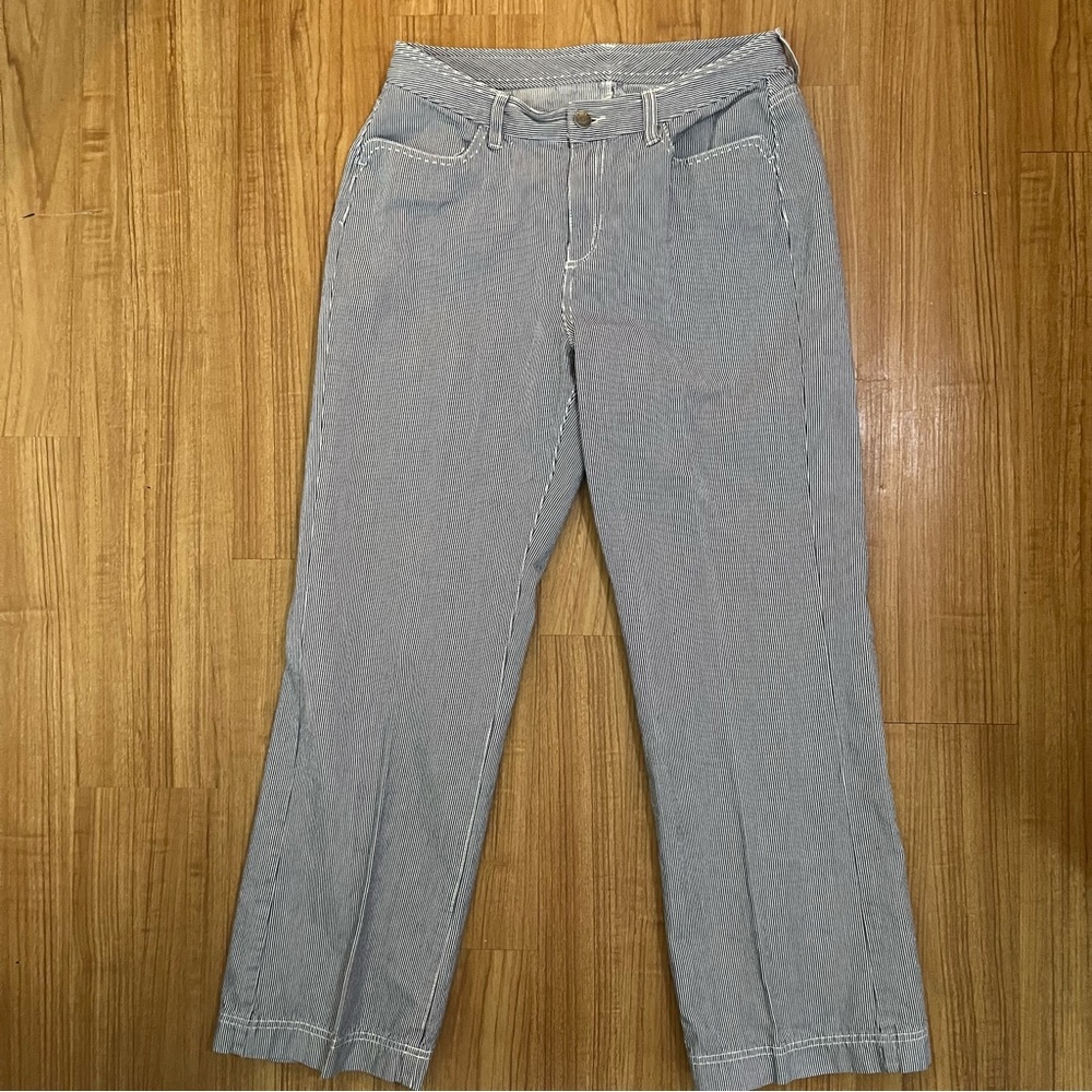 L.L. Bean Blue Striped Cotton Pants